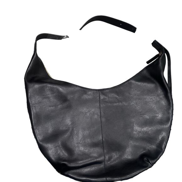 Madewell The Essential Curve Shoulder Bag Leather True Black One Size NWOT - Picture 7 of 13